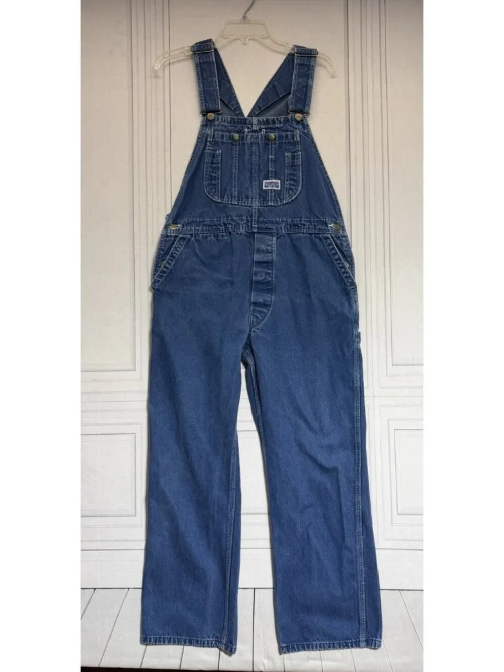 Vtg Big Smith Carpenter Overalls Blue Denim Work Bibs Men 36x30 Large Farm